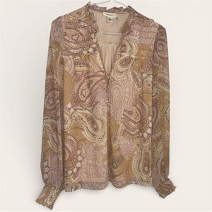 Tamara H. Long Sleeve Paisley Blouse - Size S/P